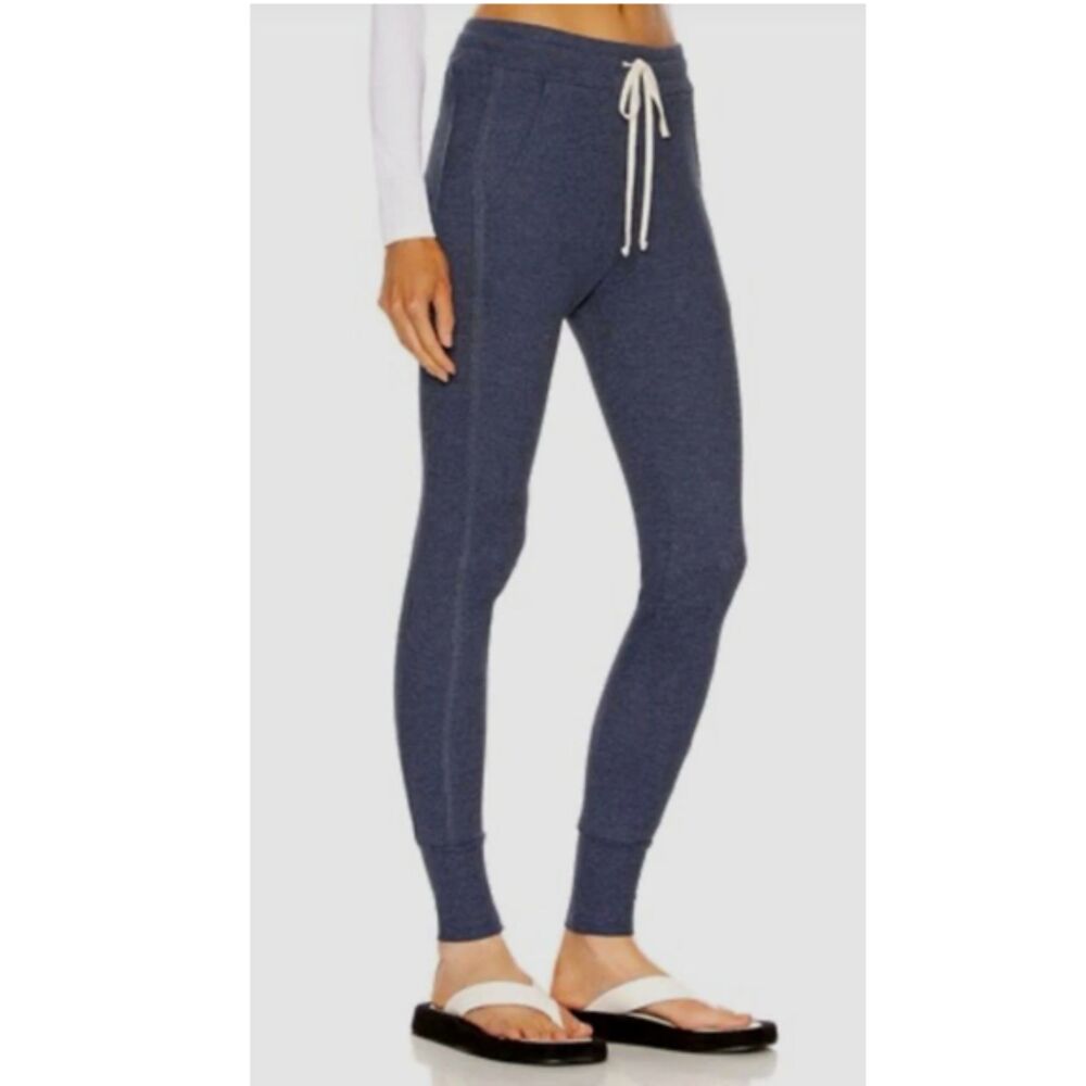Twenty Montreal Everest Waffle Knit Joggers Blue High Waisted Lounge Pants NWT